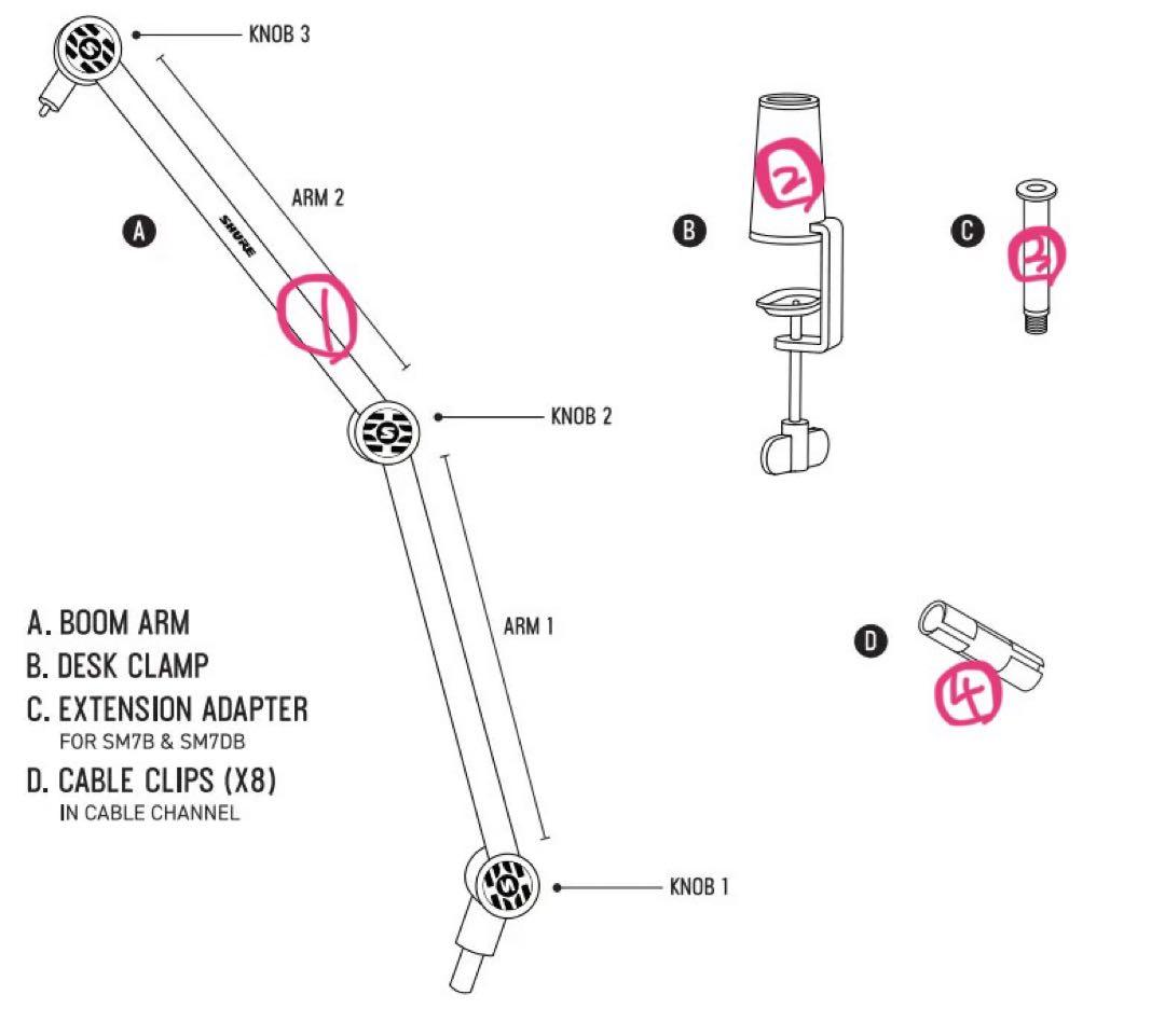 【SHURE SM7dB ＋ Shure by Gator マイクスタンド】