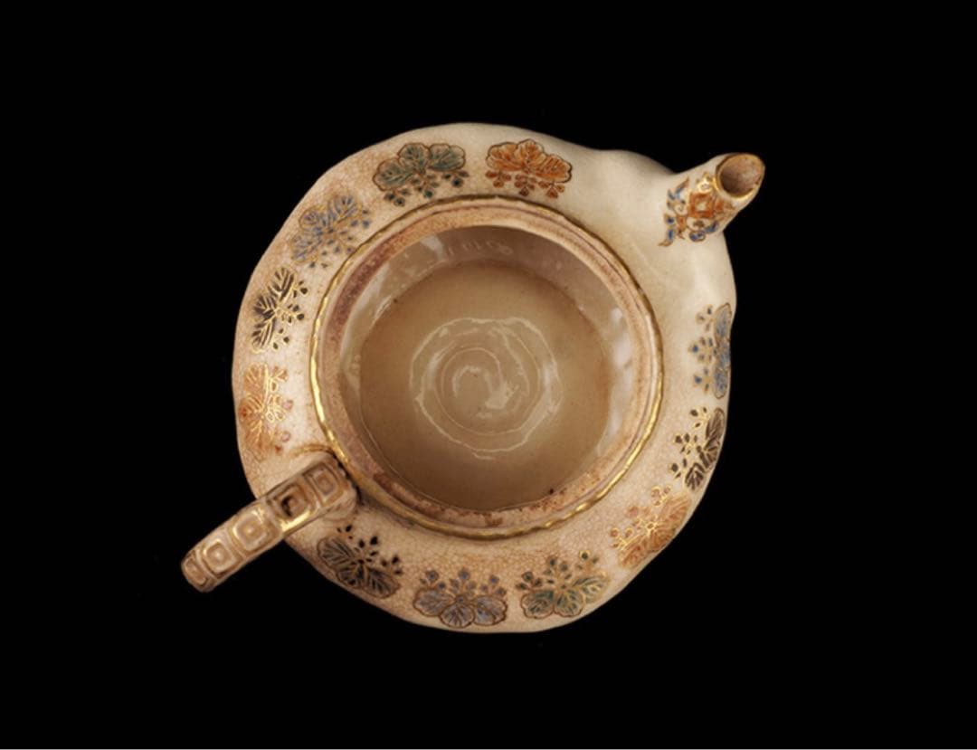 栗田焼　錦光山宗兵衛 錦光山　蓮摘み　急須　煎茶器