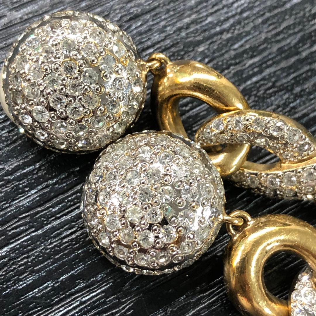 希少 VALENTINO バレンチノ 特大 ラインストーン パール ブローチ