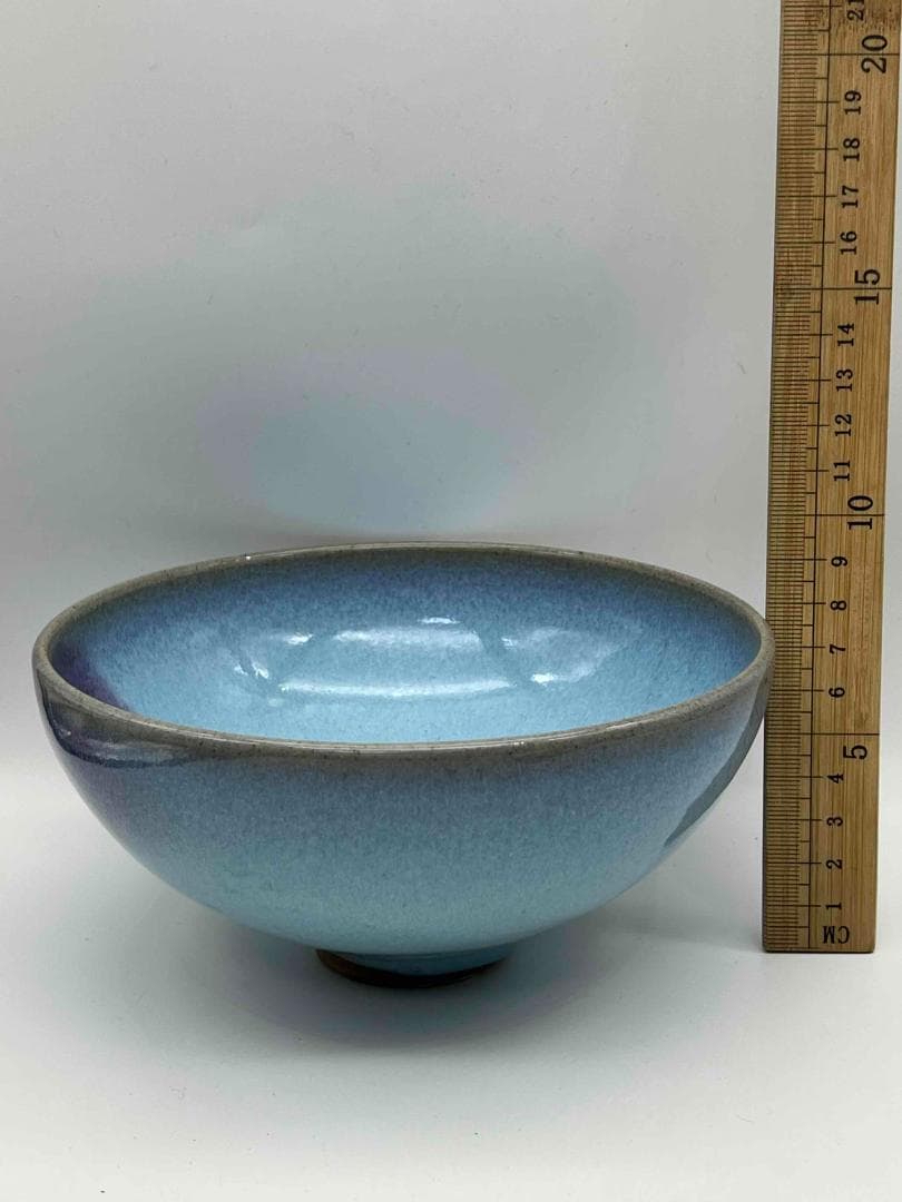 元時代 鈞窯 澱青釉紫斑茶碗 窯変釉 茶道具 水指 水差し(