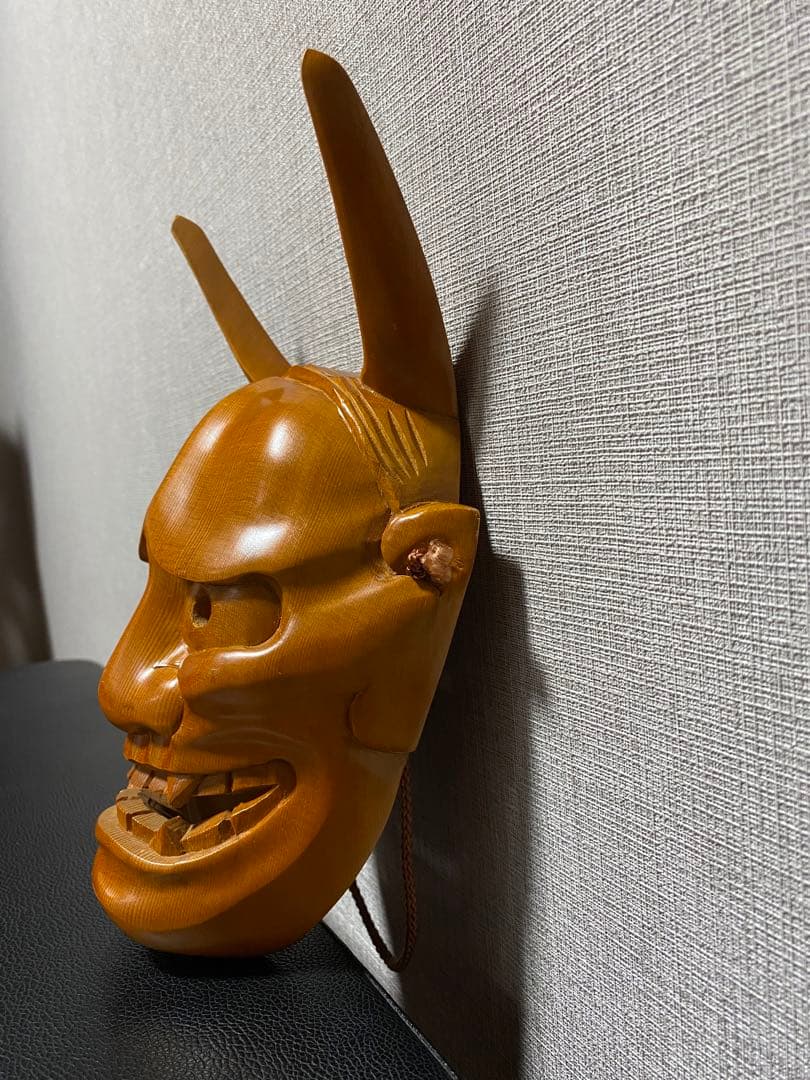 木彫り 面 般若 鬼 能面 魔除け 壁掛け