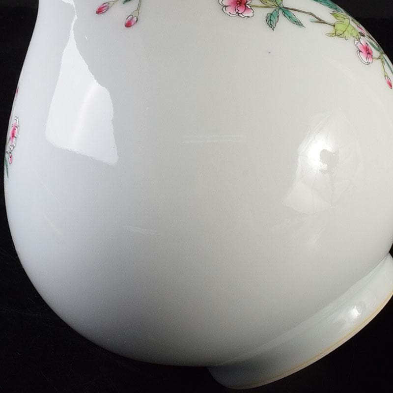 中国 大清乾隆年製 粉彩 牡丹文 長頸瓶 一輪挿し M 8018E