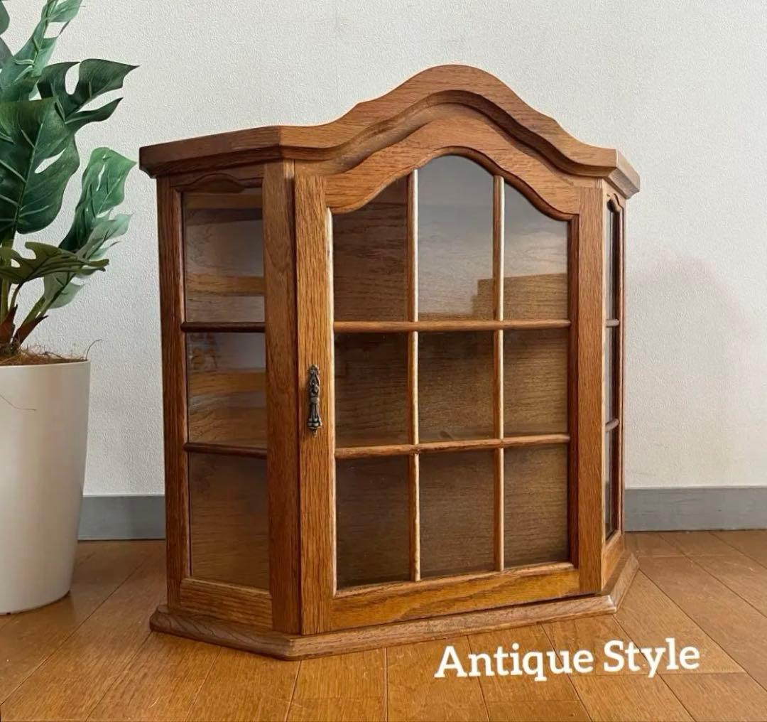 ヴィンテージ ウォールキャビネット 壁掛け ケース アンティーク オーク材