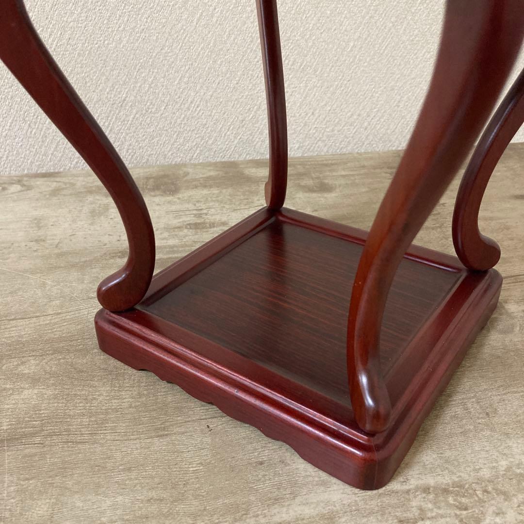 高級唐木花台 透かし彫り 紫檀 盆栽花台 懸崖花台 加藤工芸ランプ 計2