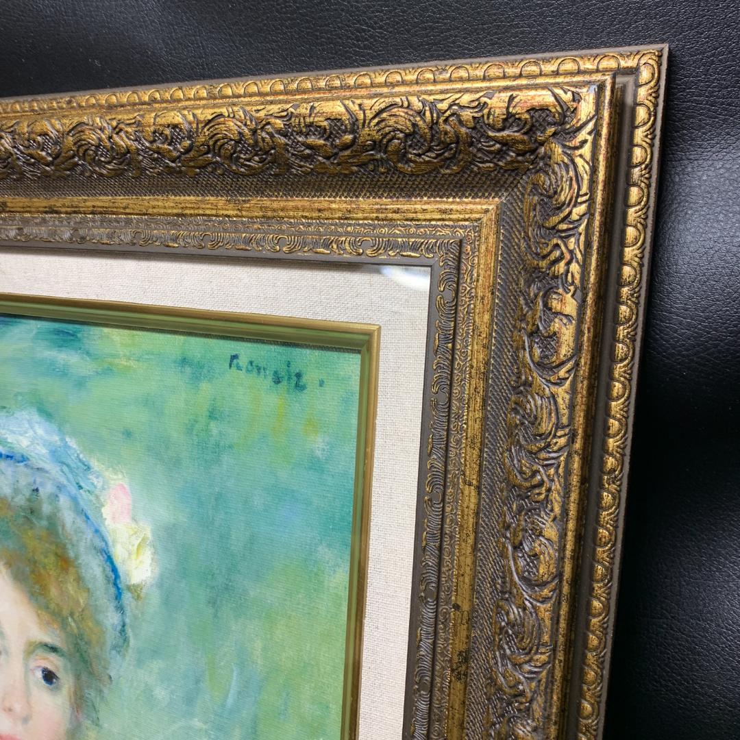 ルノワール 若い娘の肖像 油絵直筆仕上げ　ゴールド額縁 複製画