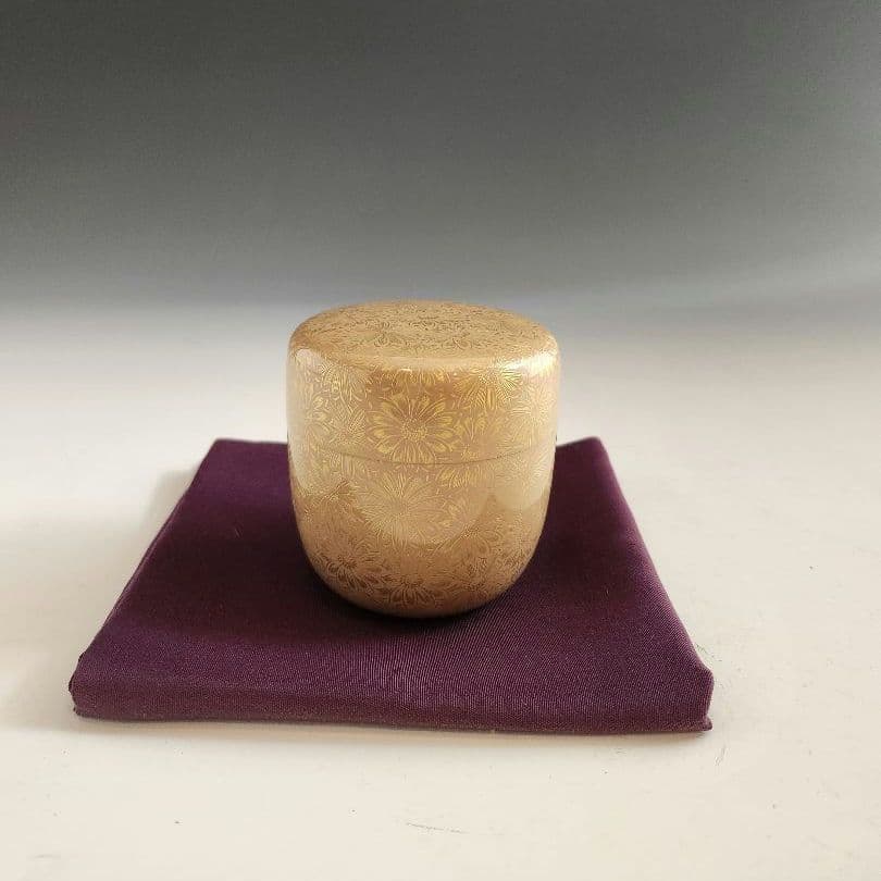 棗 大棗 菊 菊彫詰 白漆 輪島 彫り師 加門彰作