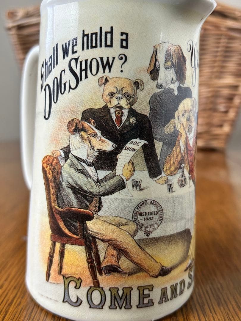 英国ヴィンテージ スタッフォードシャーポタリー ドッグショー 犬