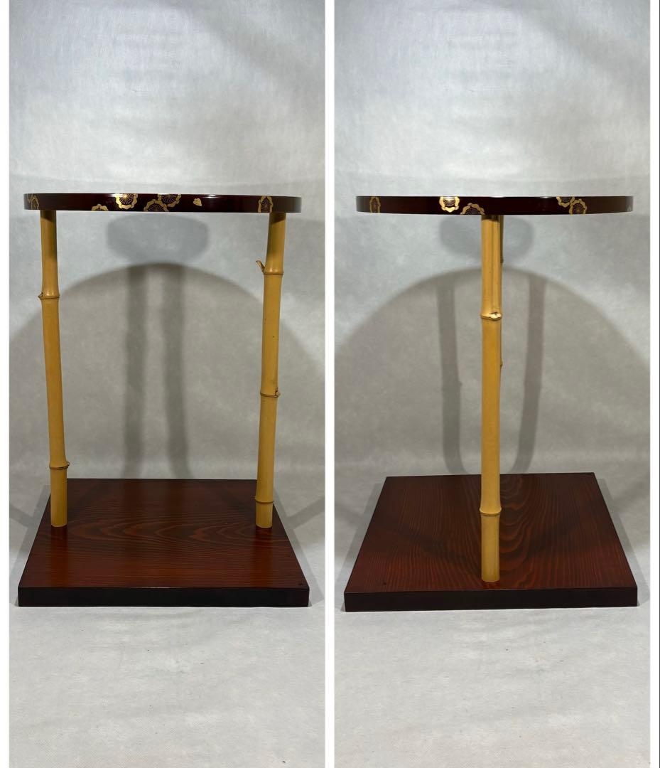 美品】「母」 松唐草 蒔絵 炉縁 真塗 漆匠 秀岳 共箱 茶道具（1125D）