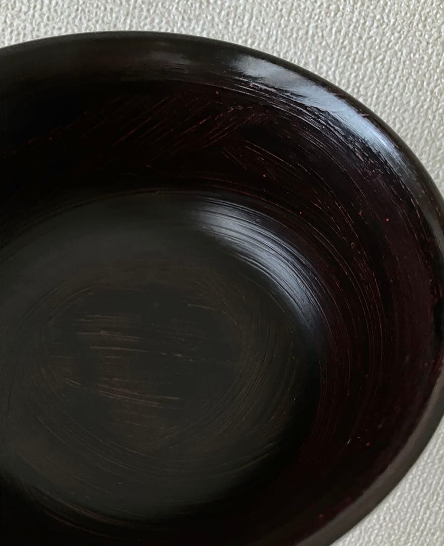 2個セット　漆器　山岸厚夫　5.5寸丼　曙　刷毛目　朱漆　黒漆　木合