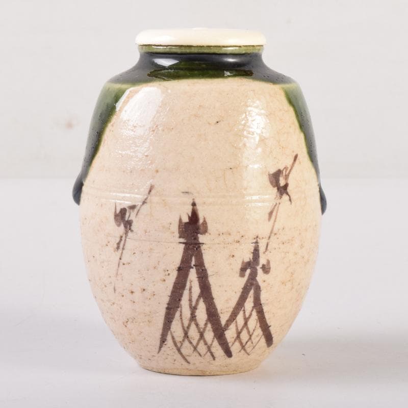 茶道具瀬戸肩衝茶入袱紗付共箱V6907