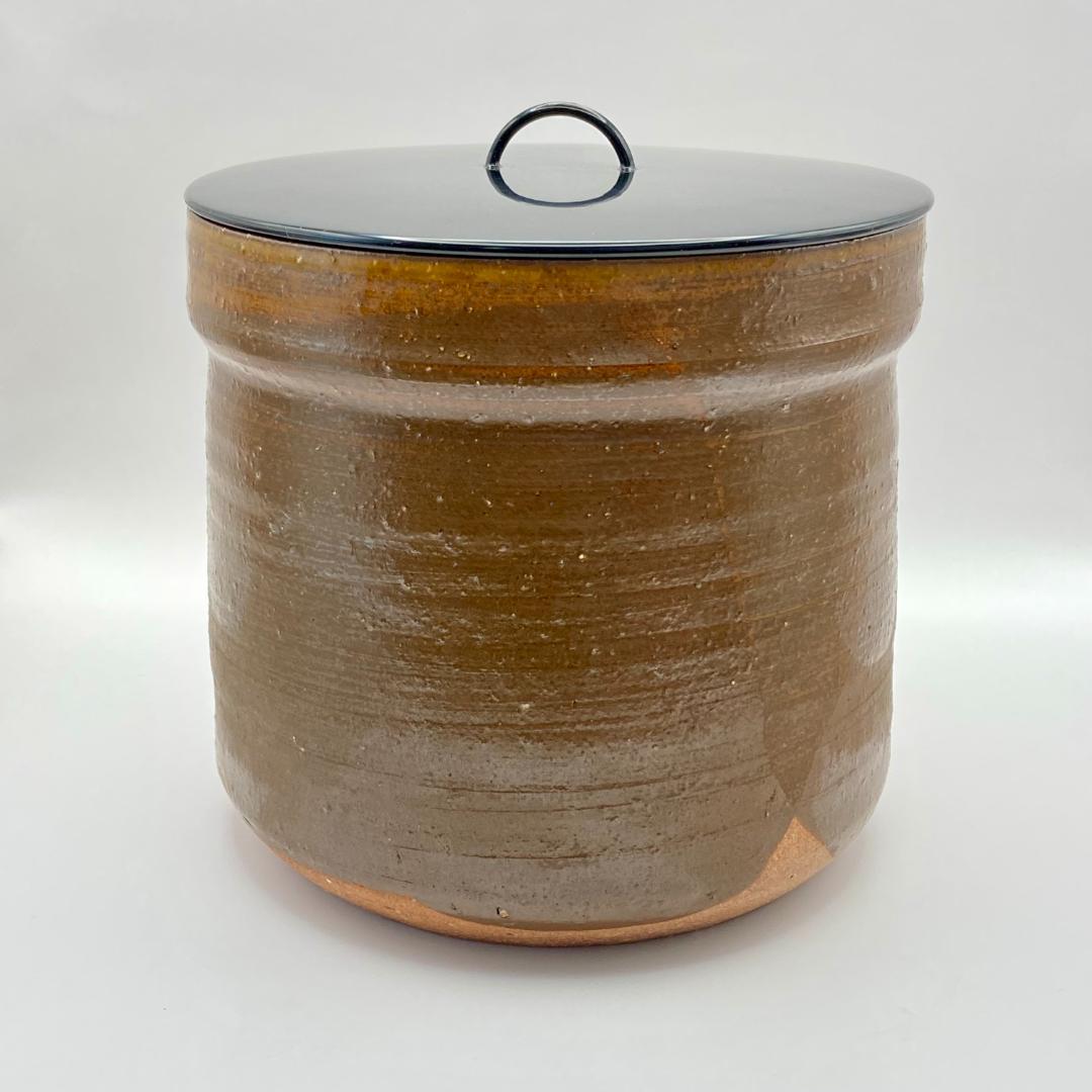 一重口水指 信楽焼 渋紙手 西尾香舟 共箱入 茶道具 茶器 伝統工芸品