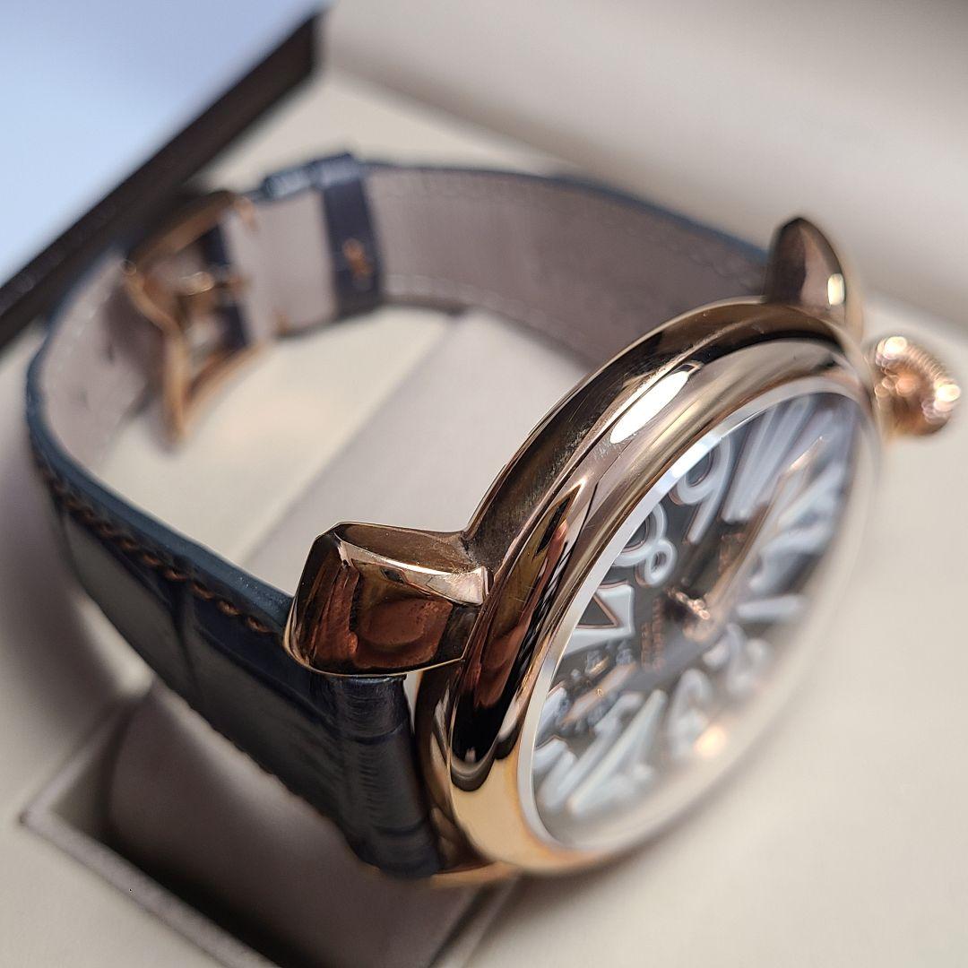 【良品】ガガミラノ　マニュアーレ48MM　純正ベルト　手巻き式　腕時計