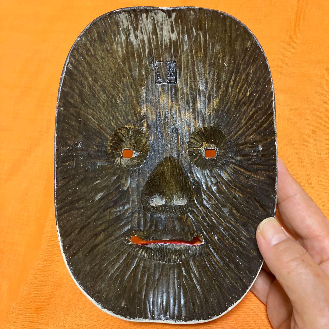 美品 能面 増女 (ますおんな) 木彫り 手彫り 桐箱 能面袋