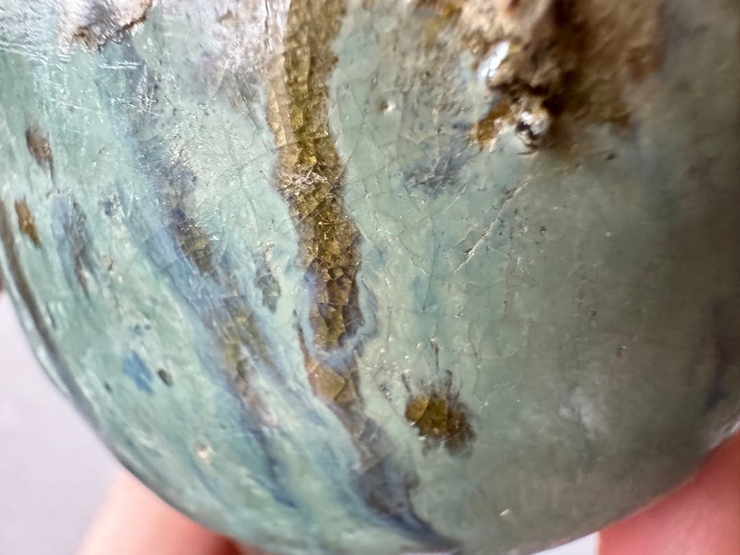 古唐津 緑釉杯 ぐいのみ 桃山〜江戸初期