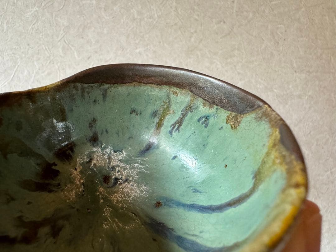 古唐津 緑釉杯 ぐいのみ 桃山〜江戸初期