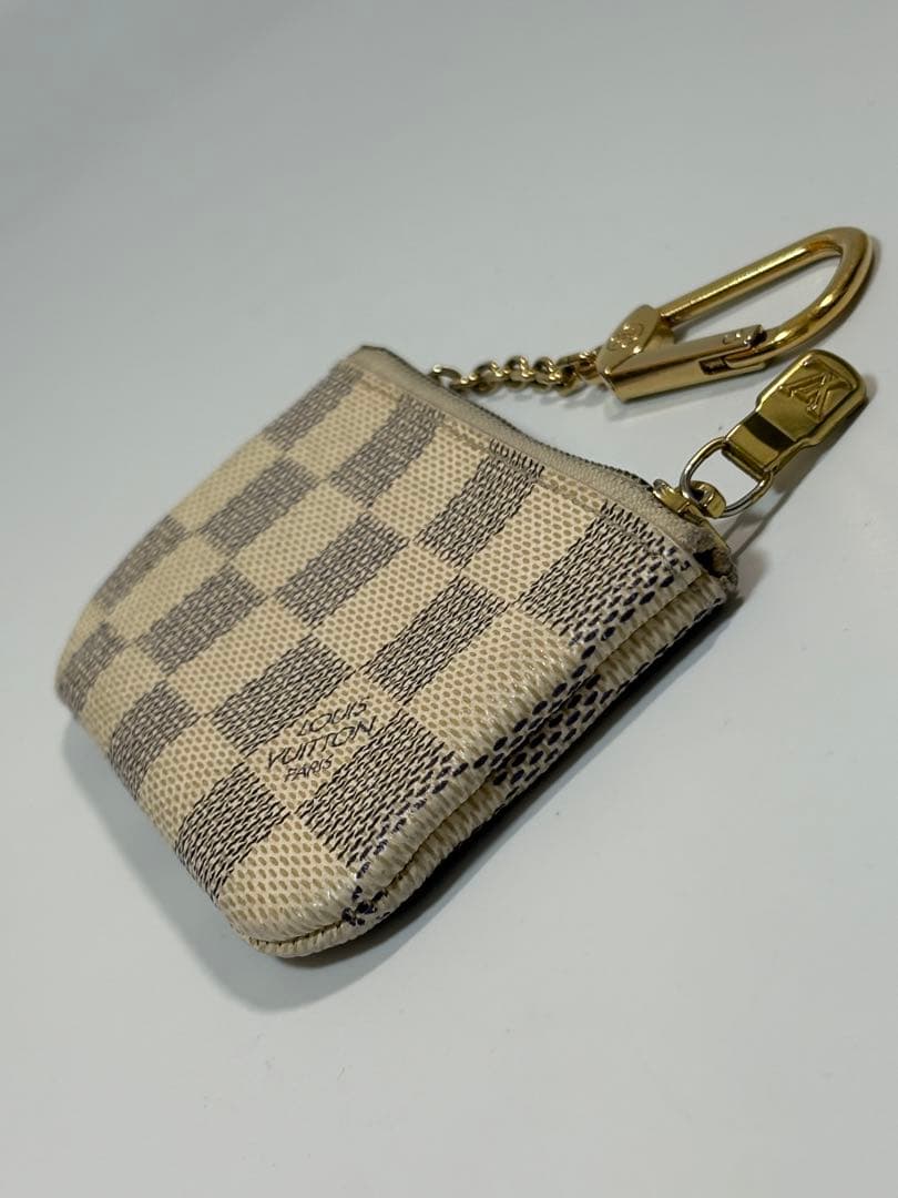 【美品】ルイヴィトン ポシェット クレ ケース ダミエ アズール