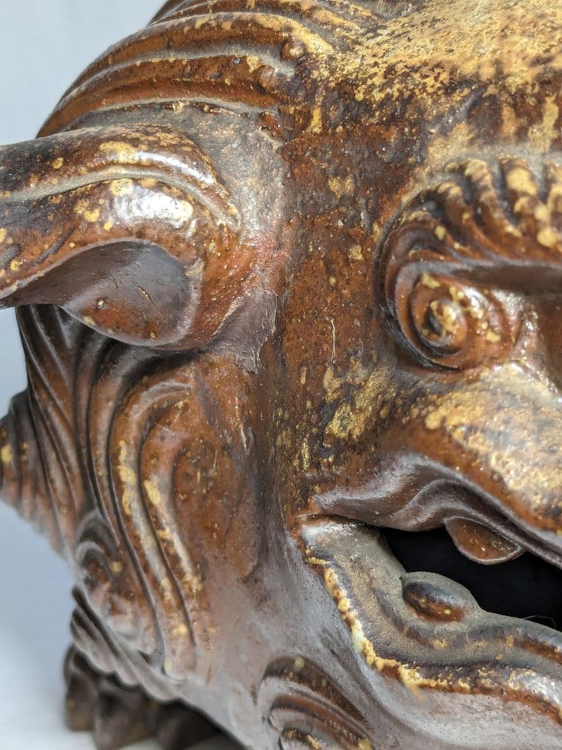 木村長十郎友敬 備前焼 唐獅子置物 細工物 縁起物 工芸品 インテリア 骨董品