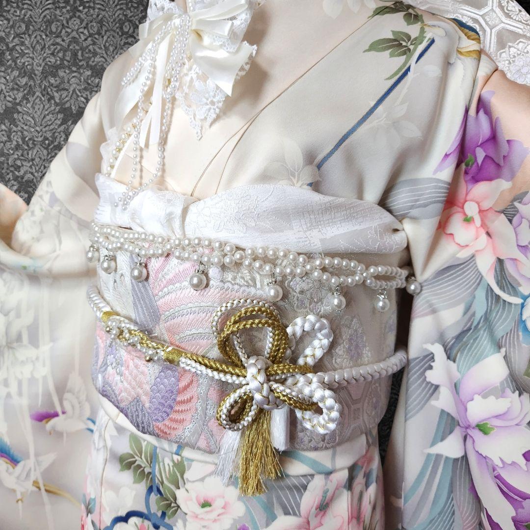 ☆確認用☆振袖フルセット(10点)・成人式・くすみ・高級手描き・薔薇の