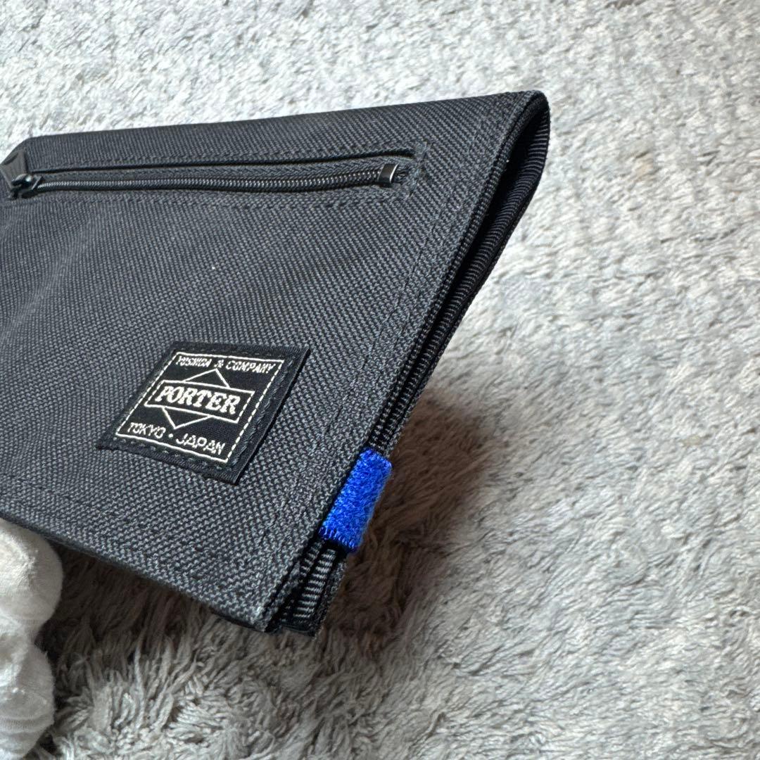 美品/限定】PORTER ポーター パスポートケース 折り財布 ブラック 黒