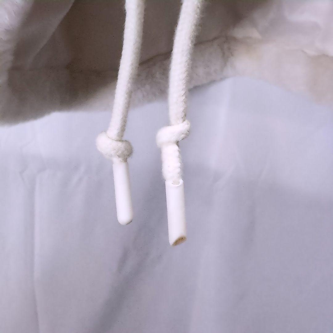 【大きめ】adidas フェイクファージャケット ビッグロゴ ホワイト 2XO