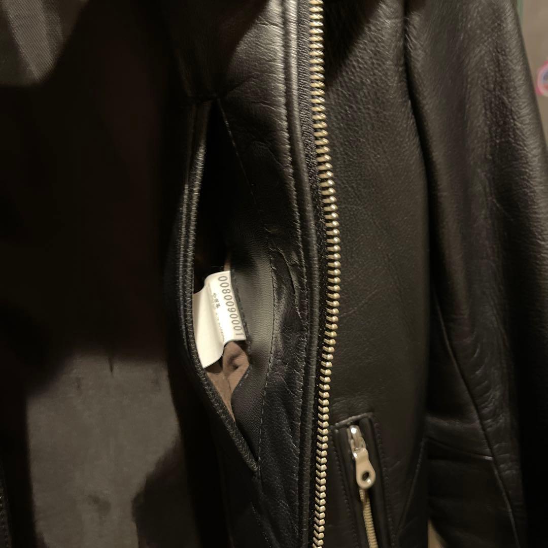 黒 レザー シングルライダースジャケット ABAHOUSE ヤギ革 メンズ