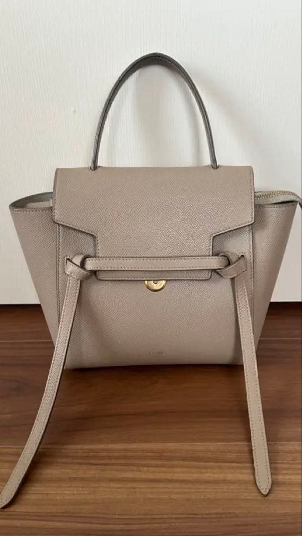 CELINE セリーヌ ベルトバッグ ナノ ライトトープ