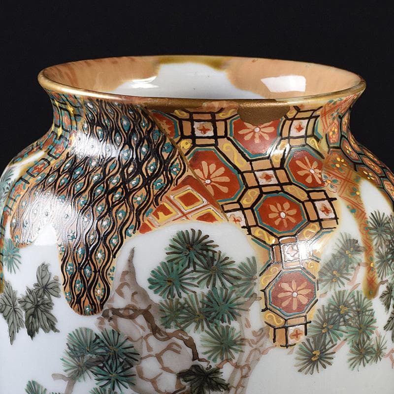 九谷焼 古九谷 色絵金彩 山水人物文瓶 V R8111 - メルカリ