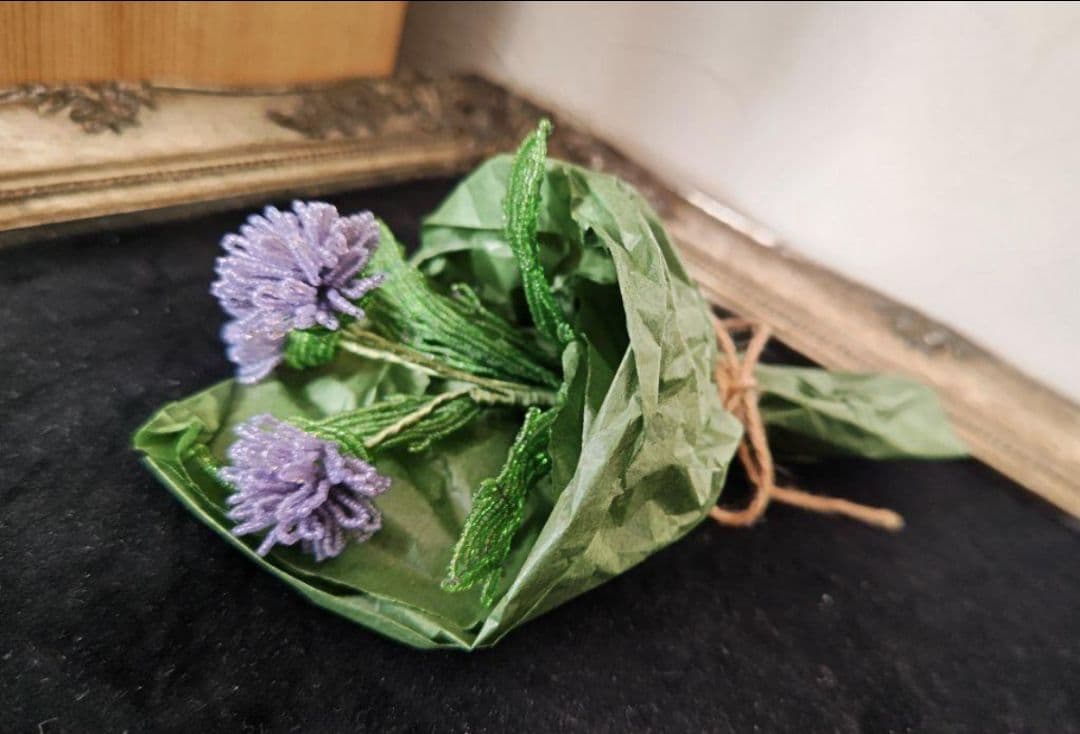 アンティーク　ビーズ　フラワー　フレンチビーズフラワー　H.P.DECO