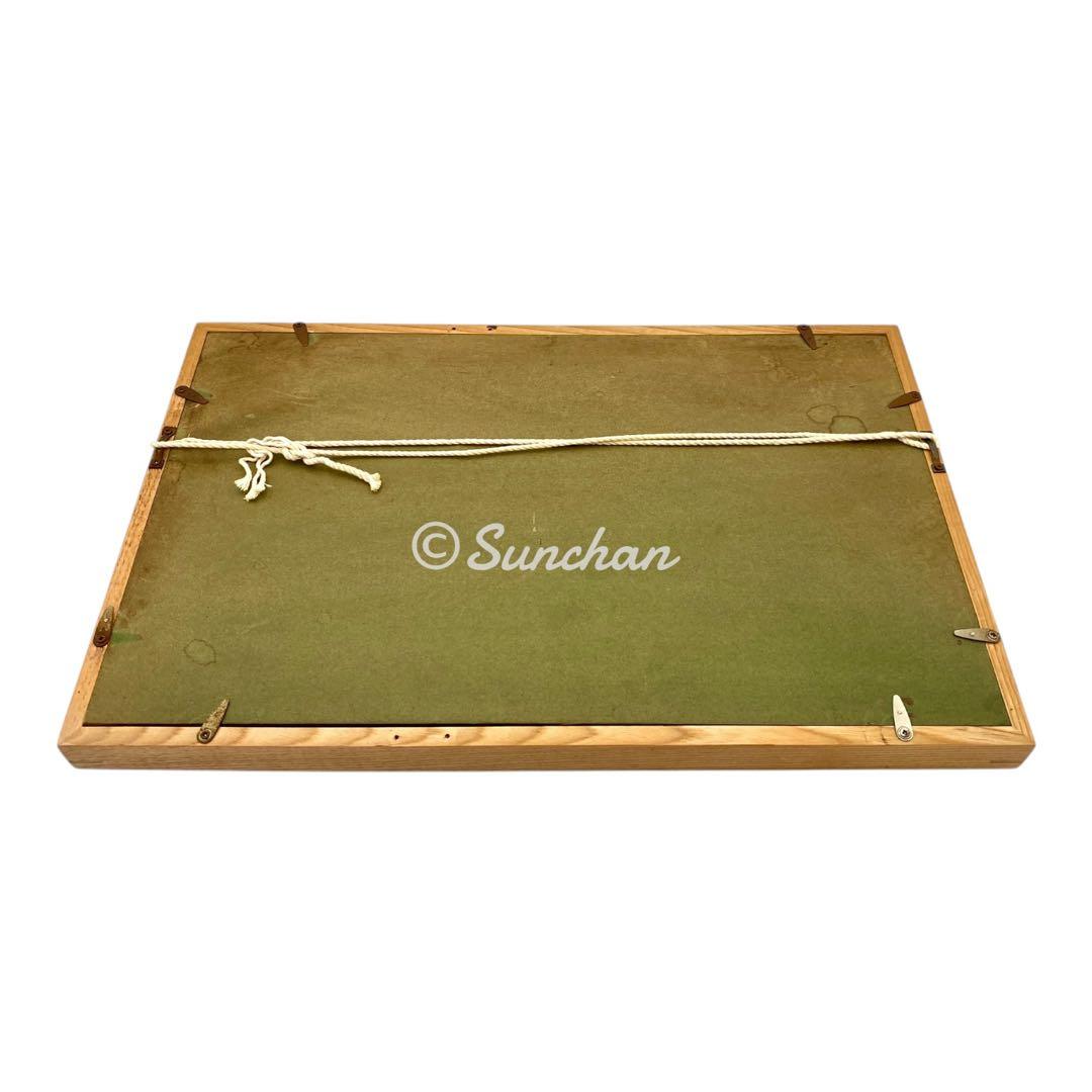 中古】 アンティークタイルアート 木製額装品 ヴィンテージ ヨーロッパ