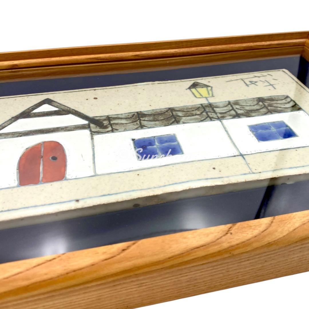 アンティークタイルアート 木製額装品 ヴィンテージ ヨーロッパ