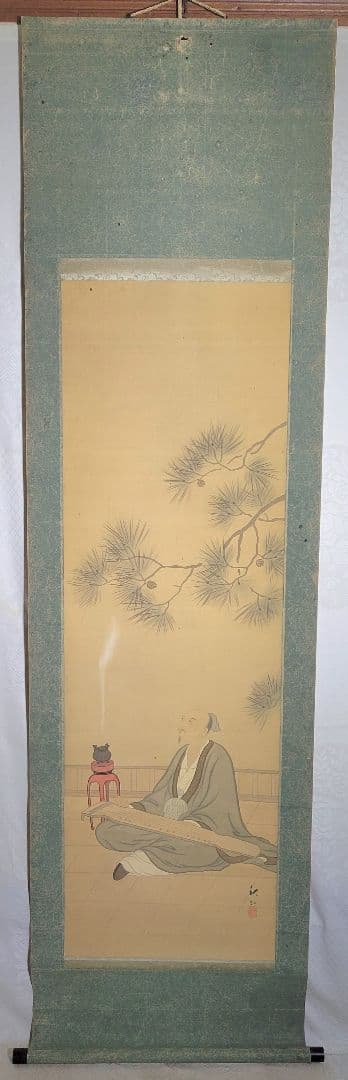 人物画　歴史画　仙人図　秋江銘　箱無し　書画、骨董品、美術品