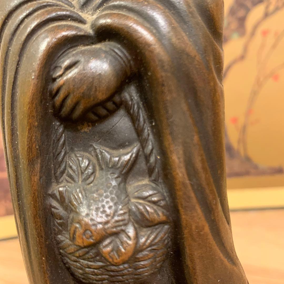 アンティーク観音様と塔 守護仏 縁起置物