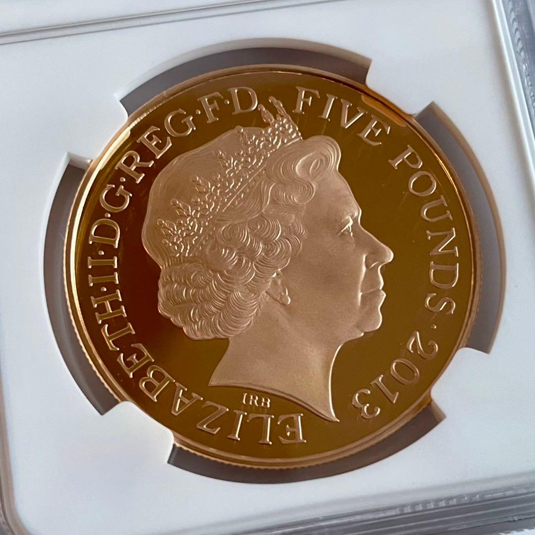 PFUC69】エリザベス女王陛下の戴冠60周年記念 5ポンドプルーフ金貨