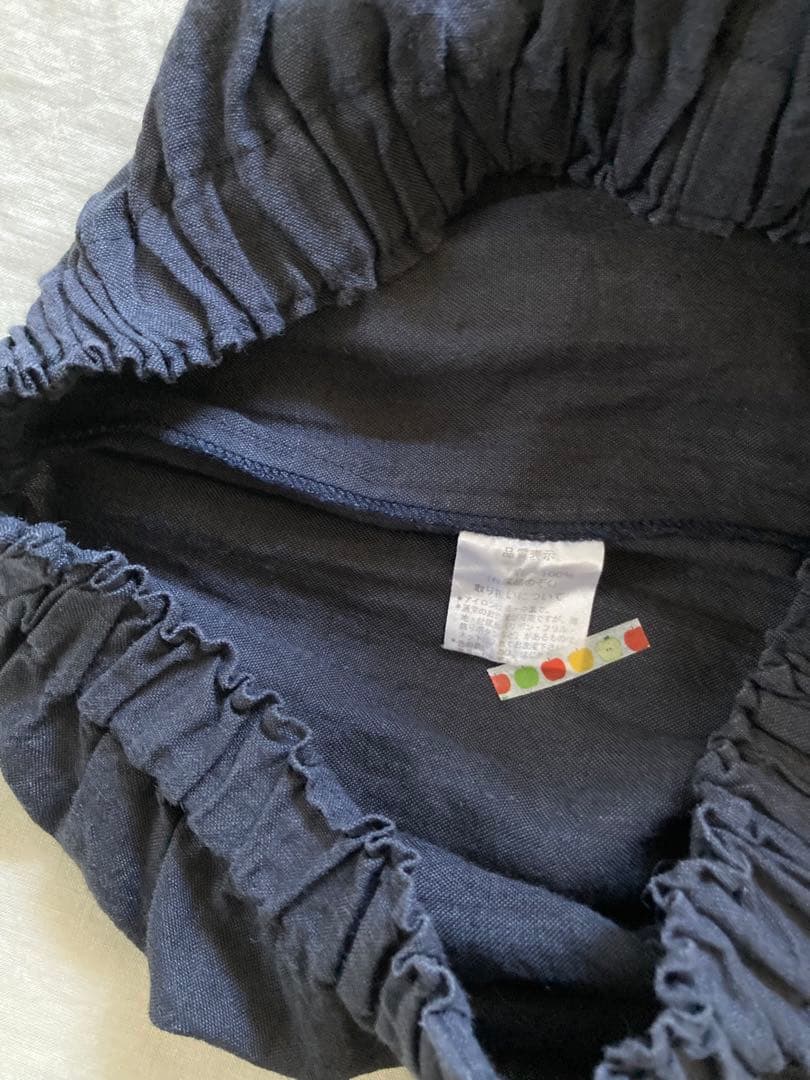 ヤンマ産業 リネンキュロットパンツ プラス10㎝丈 (ネイビー)