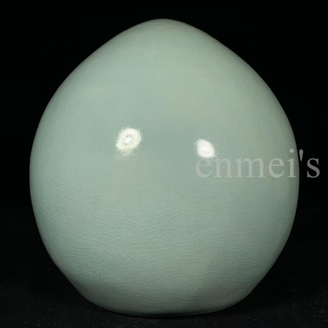 中国古美術・旧蔵品 宋代 汝窯 寿星像 青釉 雨過天