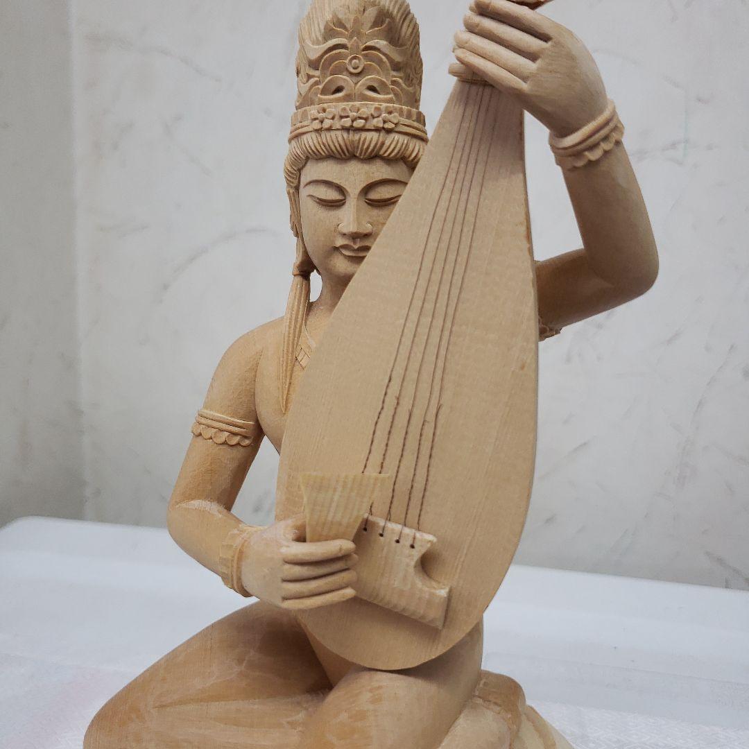 Bフライデー蔵出し特価美しい仏像です◇金運ヒバ材 弁財天◇秘部