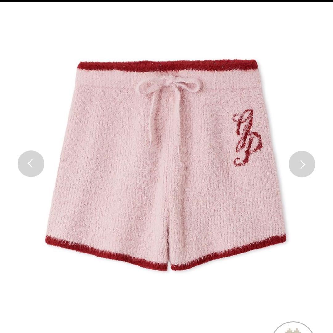 ジェラピケ　ホリデー　ラメフェザーカーディガン　上下セット　ハートカーディガン