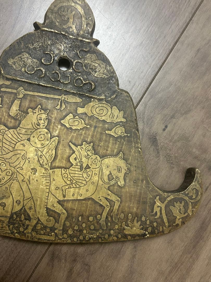 李朝期 黄銅製 陰刻 風鐸 風招仏教美術中国古玩縄文古墳土器埴輪
