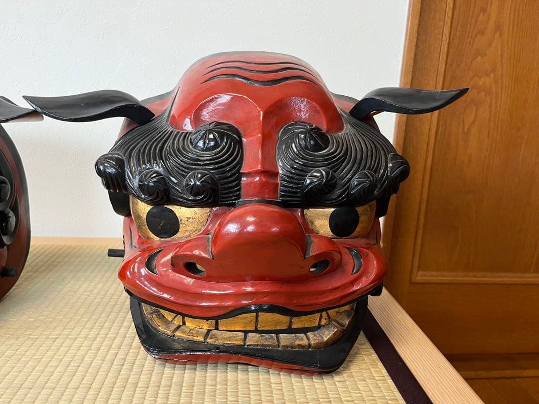 阿吽の獅子頭 獅子頭 獅子舞 特大 縁起物 雄雌ペアで25000円※お値引き