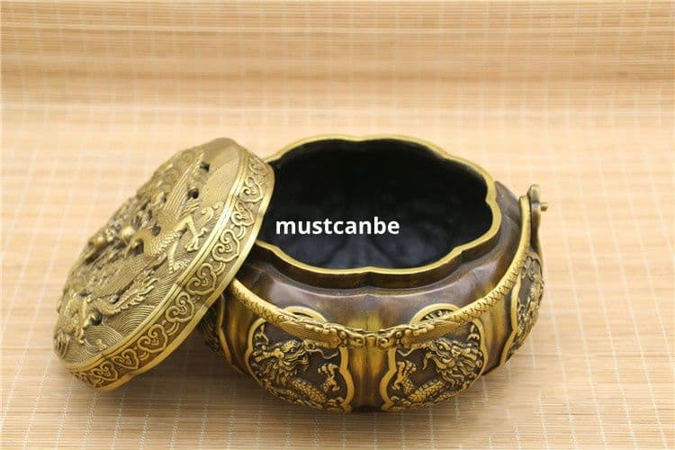銅器 香炉 龍鳳手炉 提手炉 暖手炉香道具 工芸品 置物