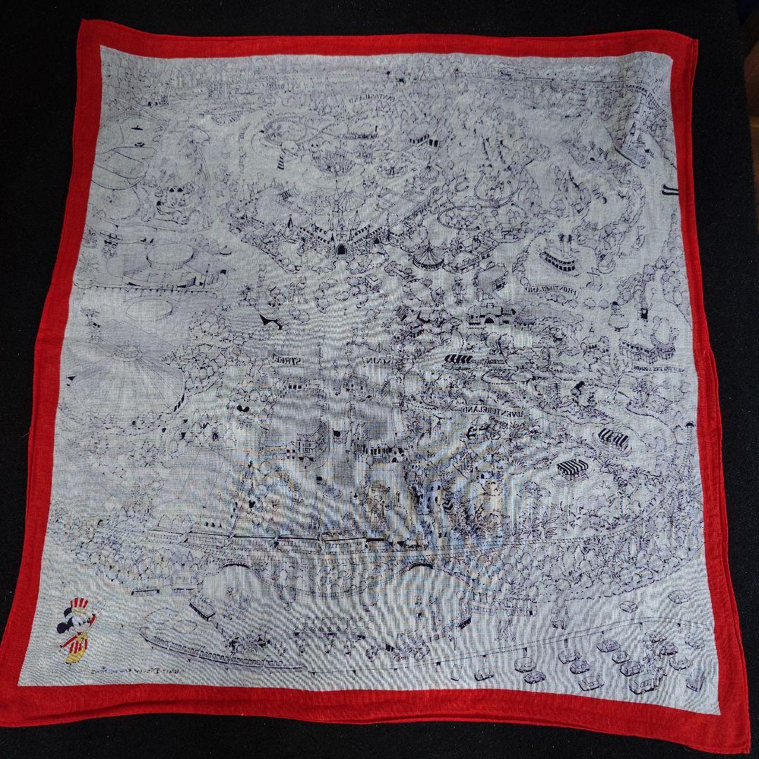 【昭和レトロ】【激レア】カリフォルニアディズニーランド　パーク地図柄　バンダナ