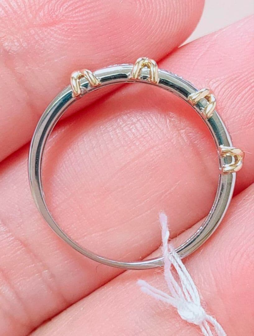 新作 未使用 k18 pt950 天然ダイヤモンド 0.20ct リング