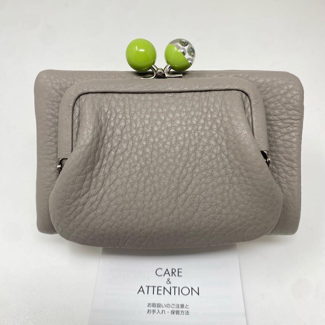 未使用 ear PAPILLONNER イアパピヨネ 財布 がま口 グレー