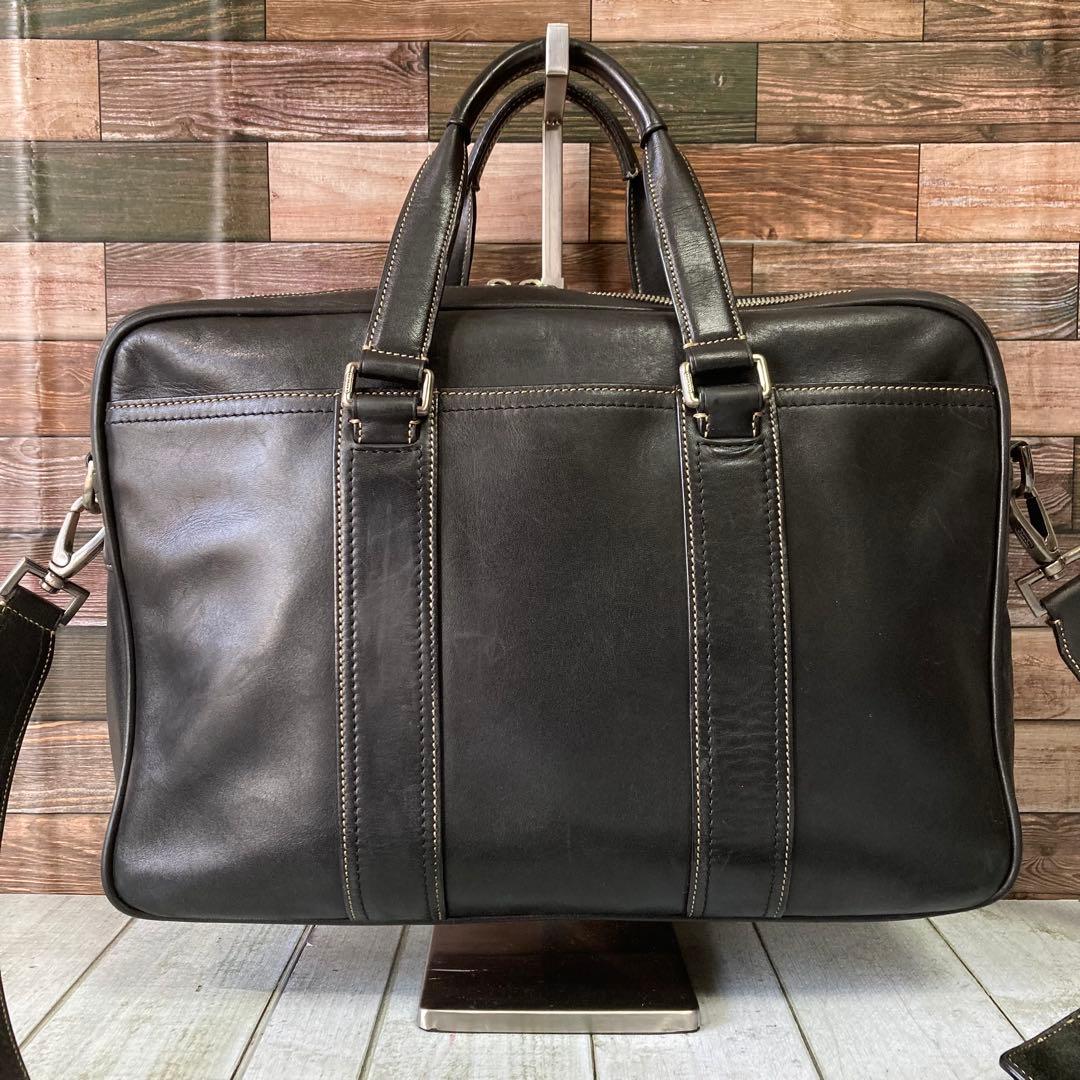 コーチ　COACH　ビジネスバック　2way オールレザー　ブラック　A4可　黒