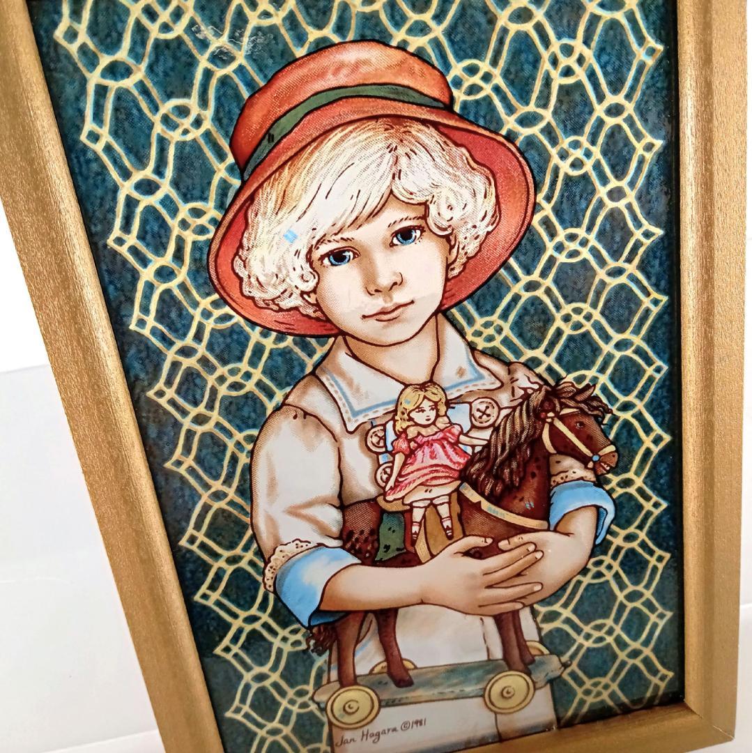 新品ジャン・ハガラ ステンドグラス 少女とお人形 ジョディ グラス