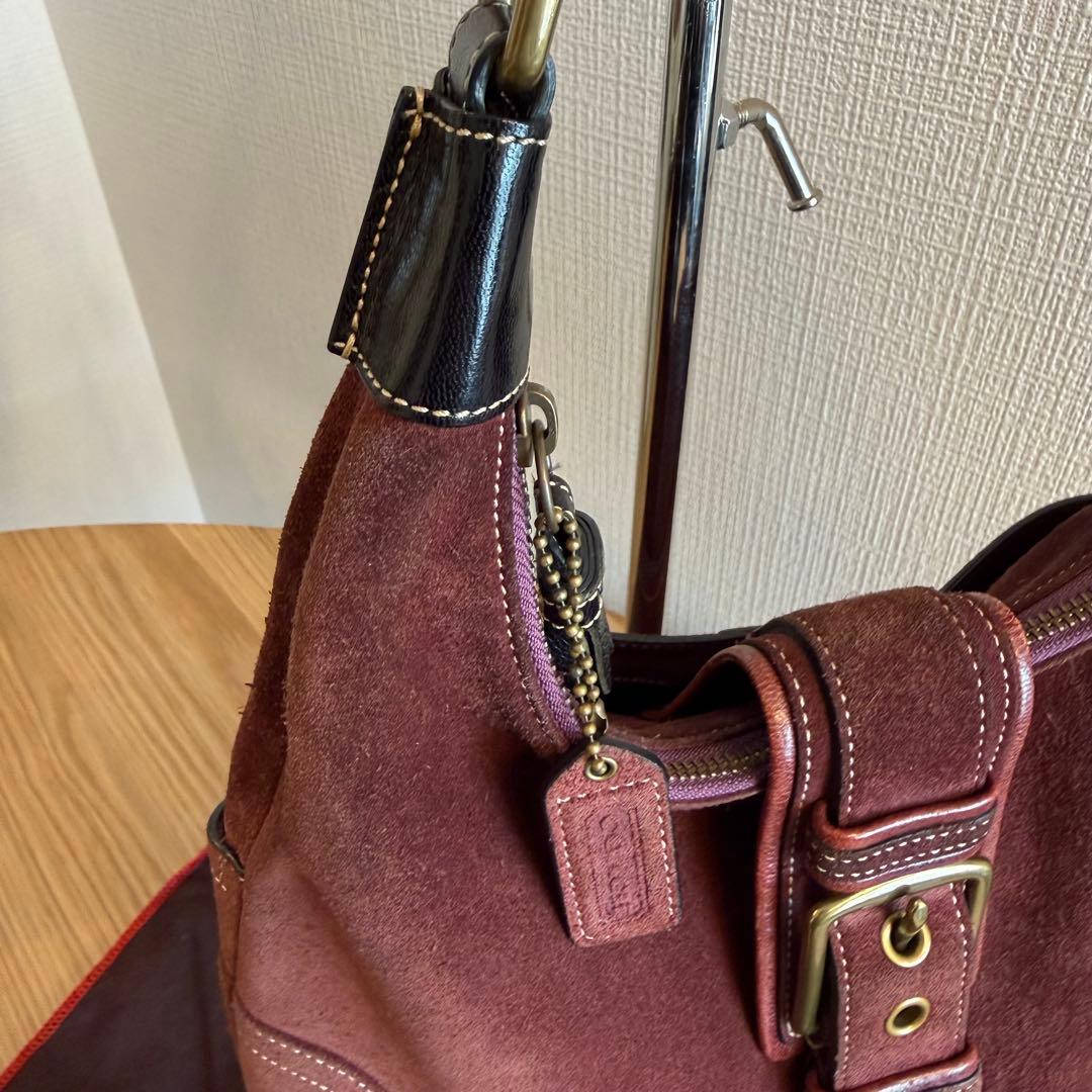 COACH コーチ ボルドー スエード ワンショルダー バッグ 7472 保存袋