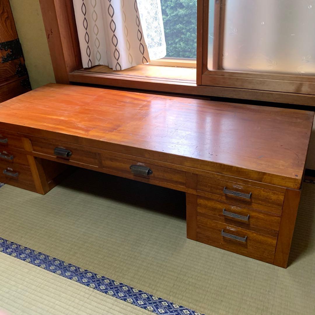文机 インテリア 昭和レトロ アンティーク 当時物 勉強机 インテリア