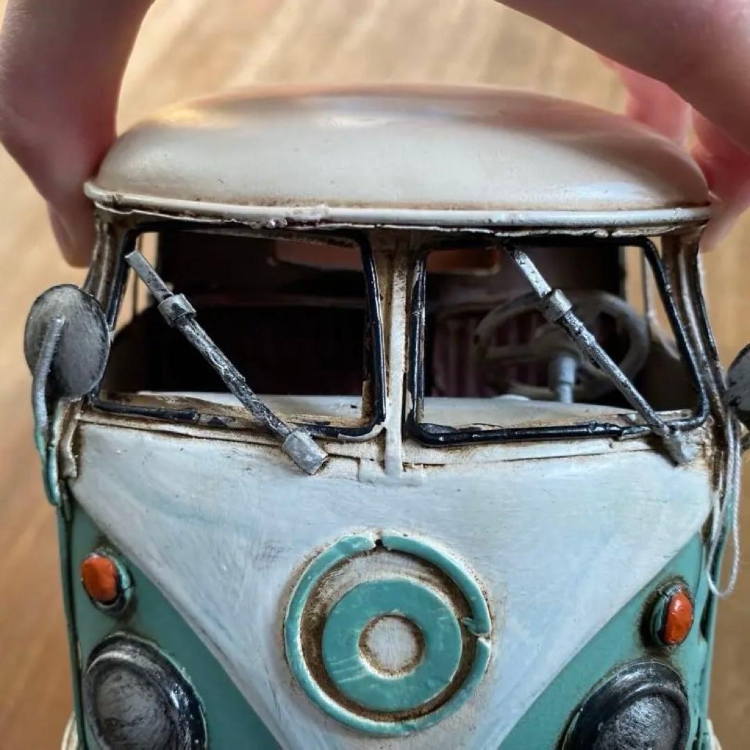 ワーゲンバス風 ブリキ製 ミニカー インテリア雑貨　①