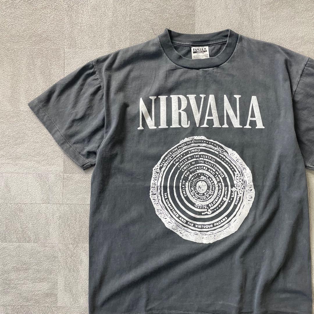 NIRVANA s/s fade band t-shirt black l