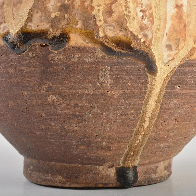 珍品】柳雨軒 三代 人間国宝 徳田八十吉 (正彦銘)彩釉 花入 管理T197